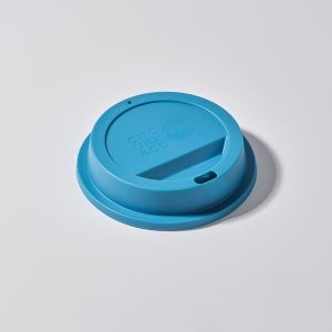 blue reusable coffee cup lid