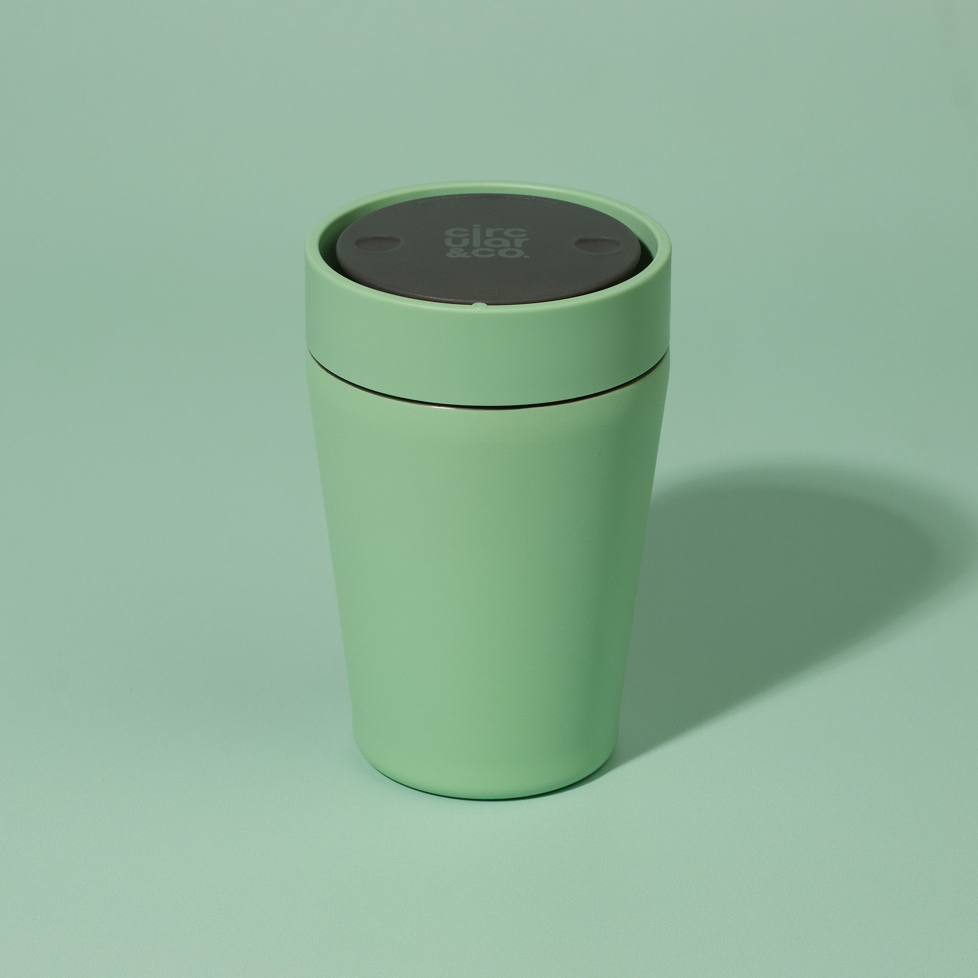Circular&Co Website_ Stainless Steel_Reusable Cup_ Seaglass Green_8oz Circular&Co Reusable Travel Mug Coffee Cup Stainless Steel Seaglass Green 8oz